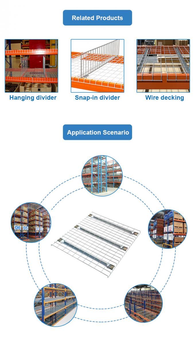 भारी ड्यूटी पैलेट रैक वायर मेष ट्रे शेल्फिंग के लिए अग्निरोधक 2